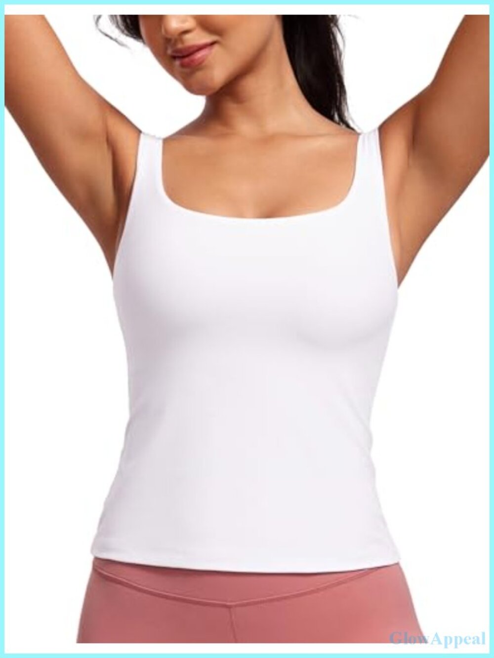 Butterluxe Scoop Neck Tank Top with Built-in Bra Slim Fit Yoga